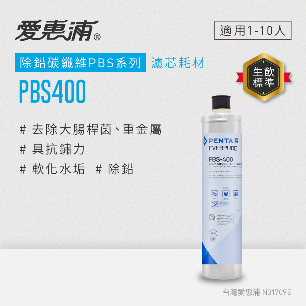 EVERPURE 愛惠浦 除鉛碳纖維 PBS系列 濾芯耗材 DIY更換/需安裝另計(PBS400/PBS-400)