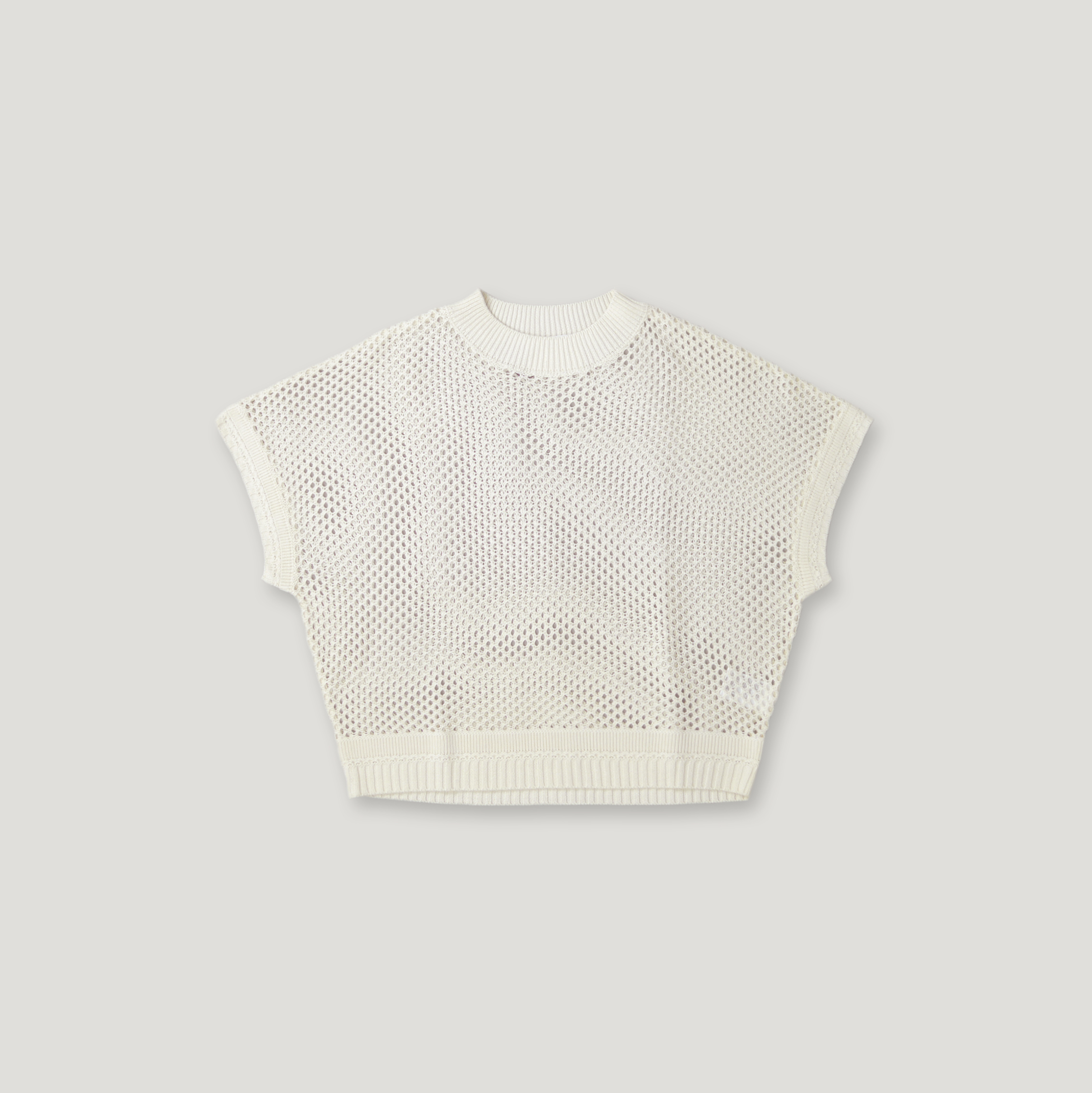 J.P.L. 法式袖蜂巢網眼針織上衣 ╭ 2色 ╮