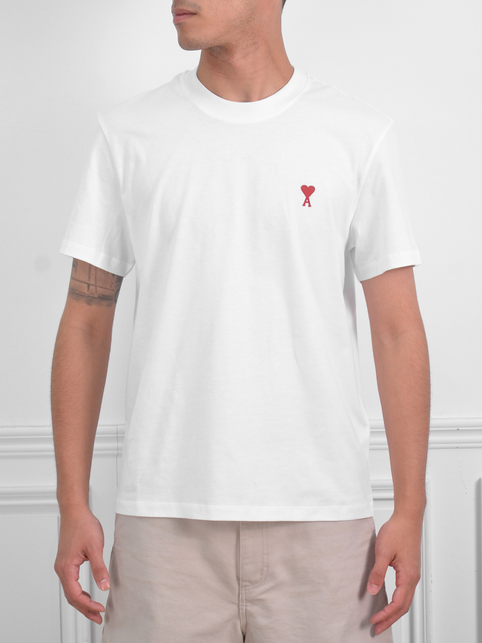 AMI Cotton Ami de Coeur T-Shirt 愛心刺繡棉質短袖【bfuts035724001】