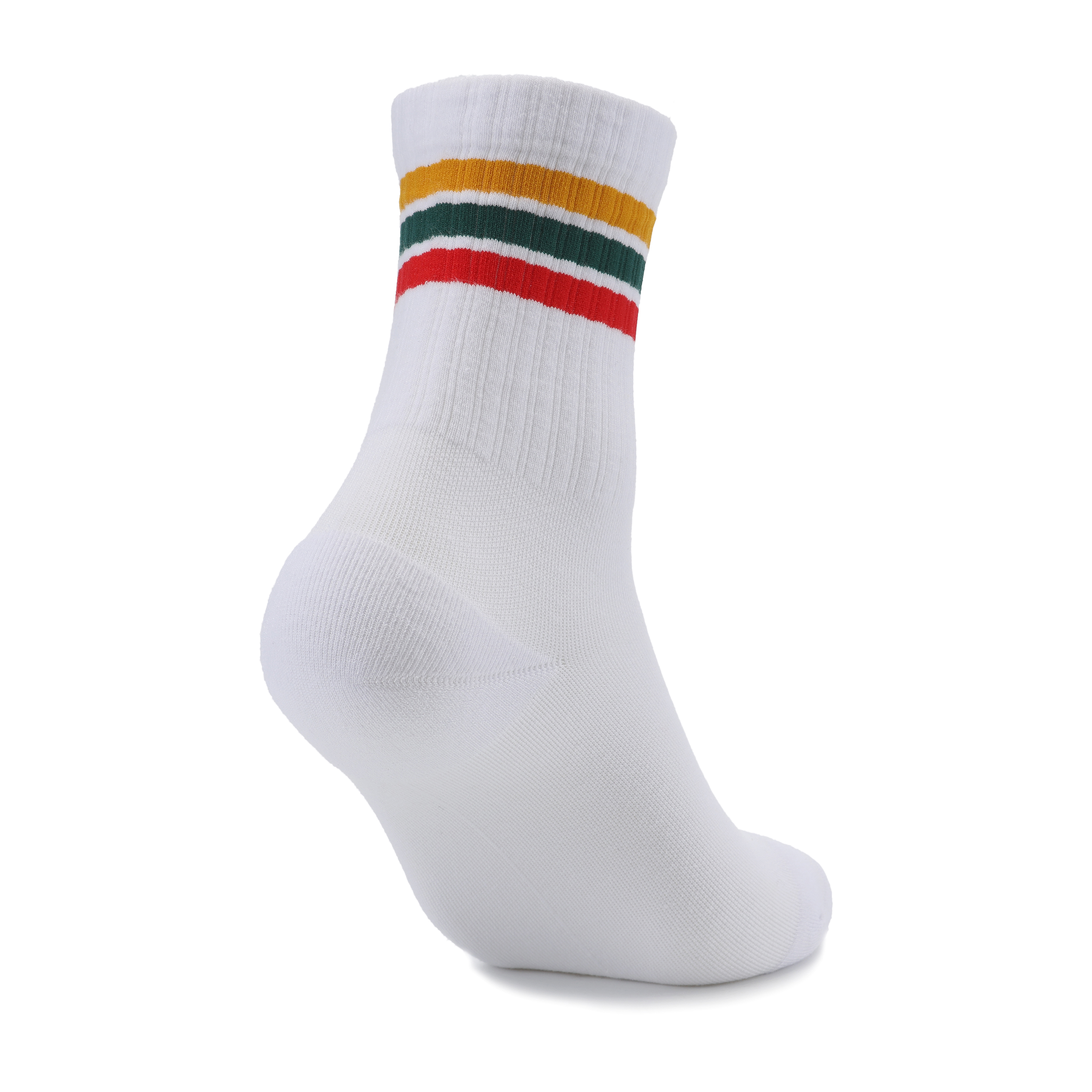 橘綠紅三線襪｜台北設計師款．壓力3/4襪