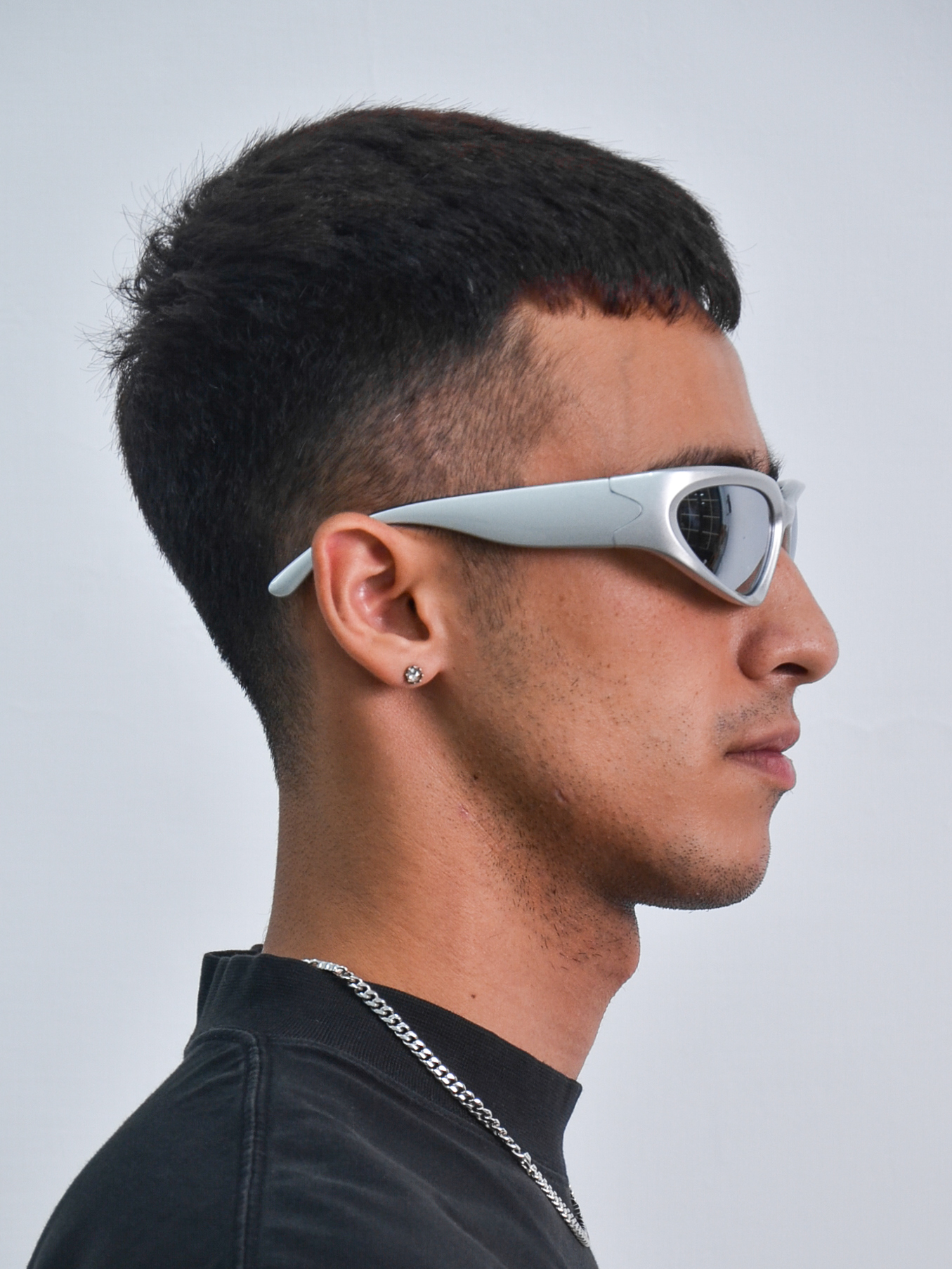 Balenciaga Swift Oval Sunglasses in Silver 銀色框橢圓墨鏡 658745T00071402