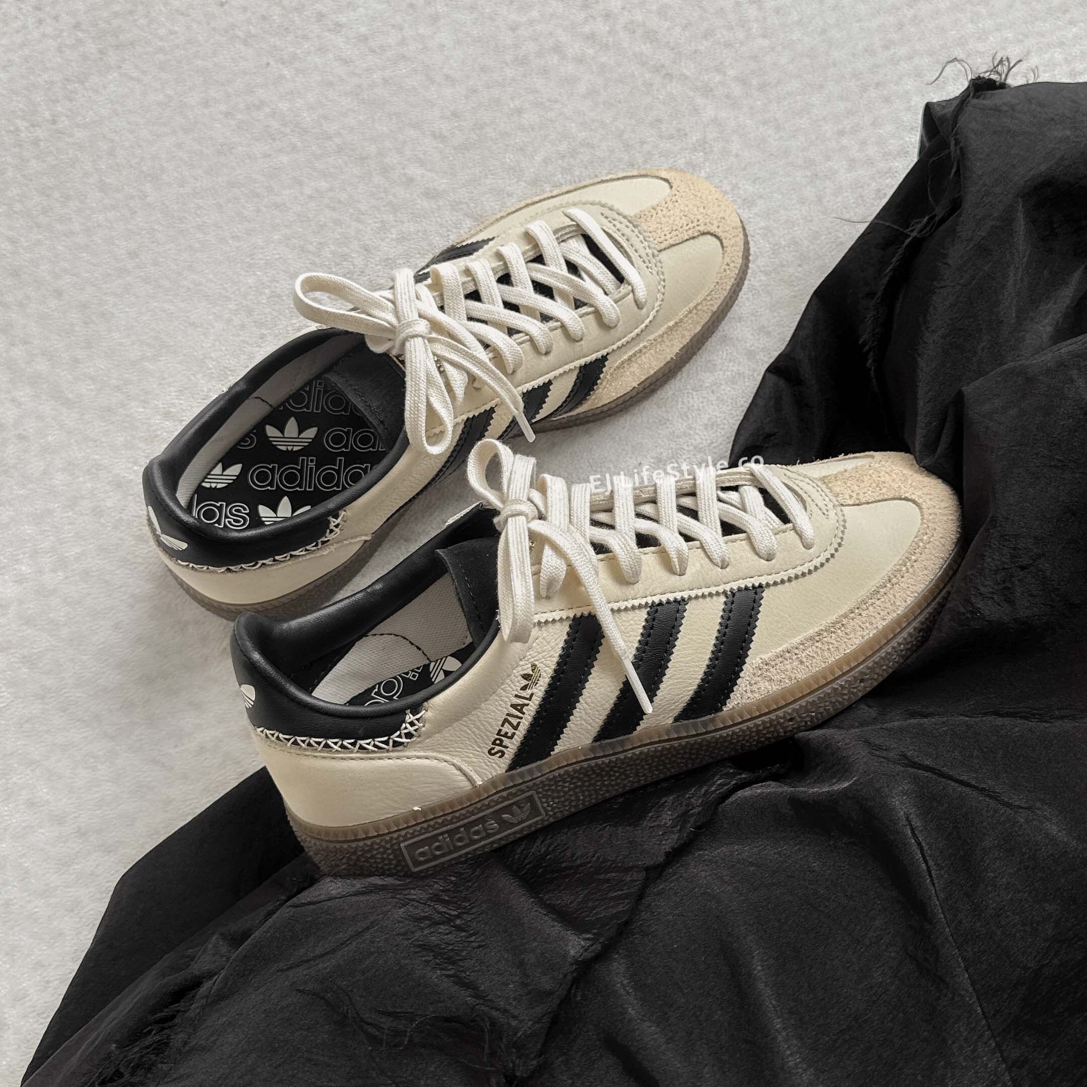 ADIDAS HANDBALL SPEZIAL 奶油黑 米色 米灰 外縫線 焦糖底 復古 女鞋 IE3698 / 現+預