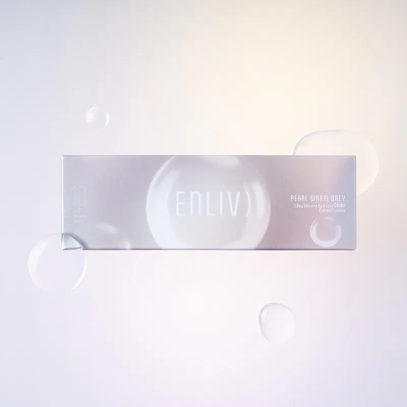 恩莉芙矽水膠彩色日拋(10片)柔珠暖灰