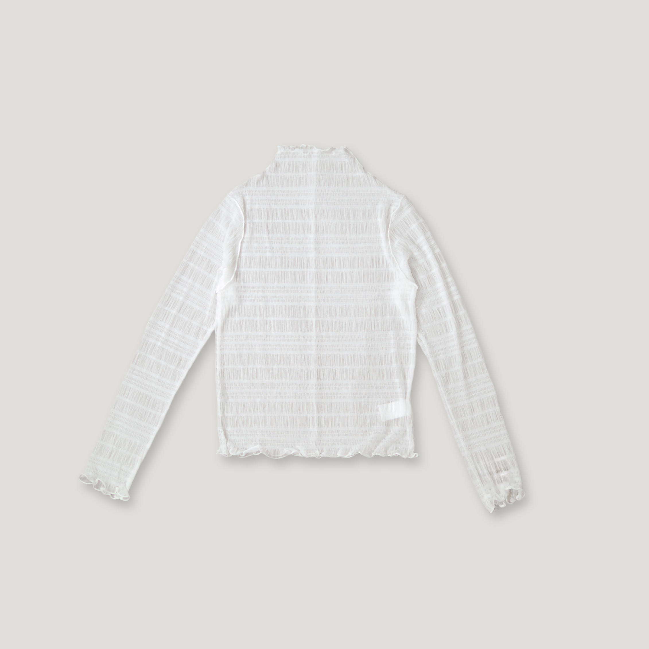 J.P.L. 高領捲邊蕾絲透紗上衣╭ 3色 ╮