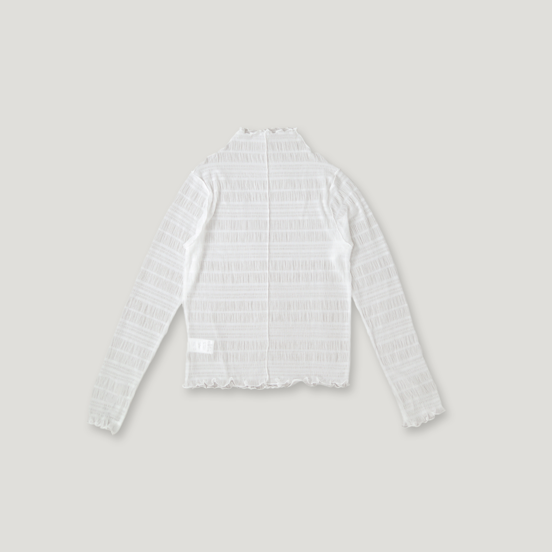 J.P.L. 高領捲邊蕾絲透紗上衣╭ 3色 ╮