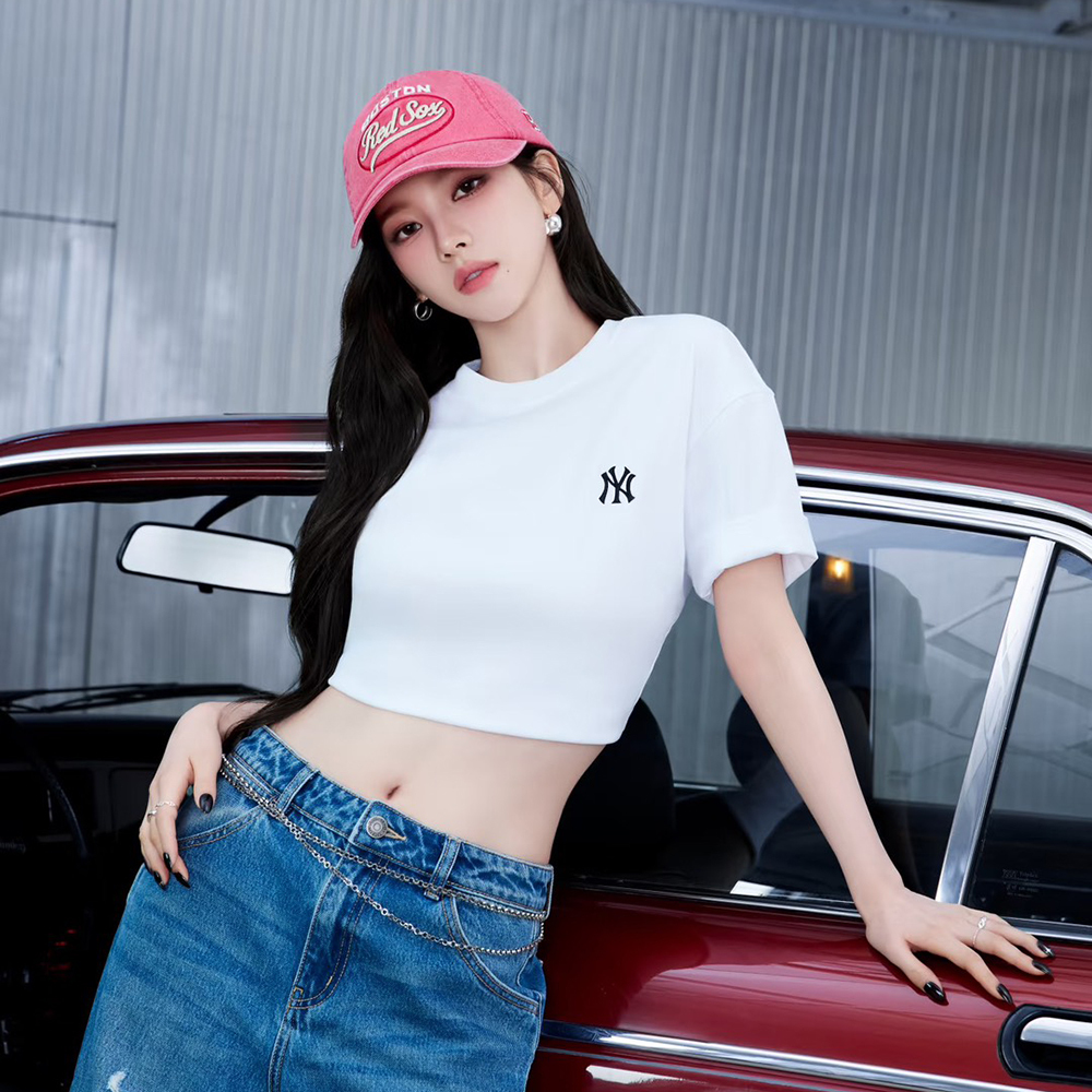 Karina同款 柳智敏 MLB 復古立體刺繡 小臉帽 水洗 刷舊 可調式 棒球帽 老帽 粉色 丹寧 灰色