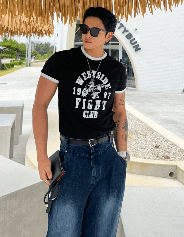 搏擊俱樂部肌肉短袖T恤