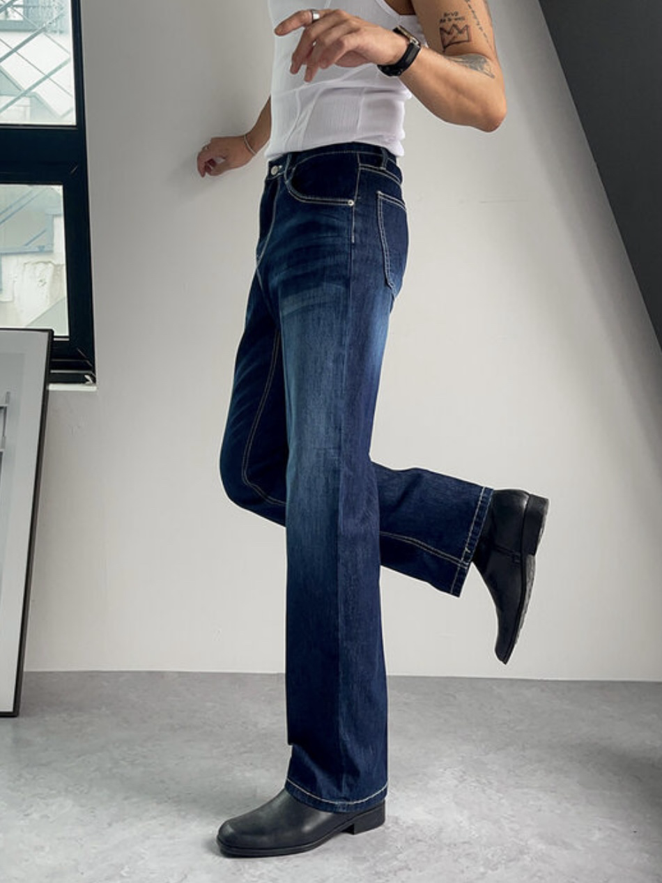 夏日半寬牛仔褲