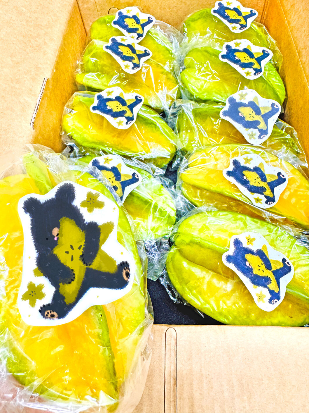 格紋芒果熊楠西密枝楊桃禮盒特級中10粒5台斤裝(7-9台兩/粒)