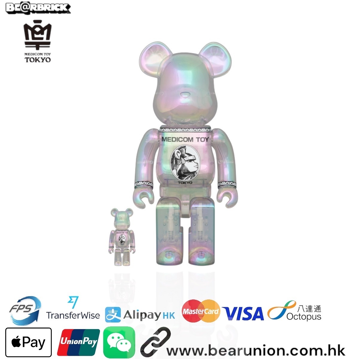 🎏預訂🎏Bearbrick 400% 100% AE CENTURION CLEAR CHROME