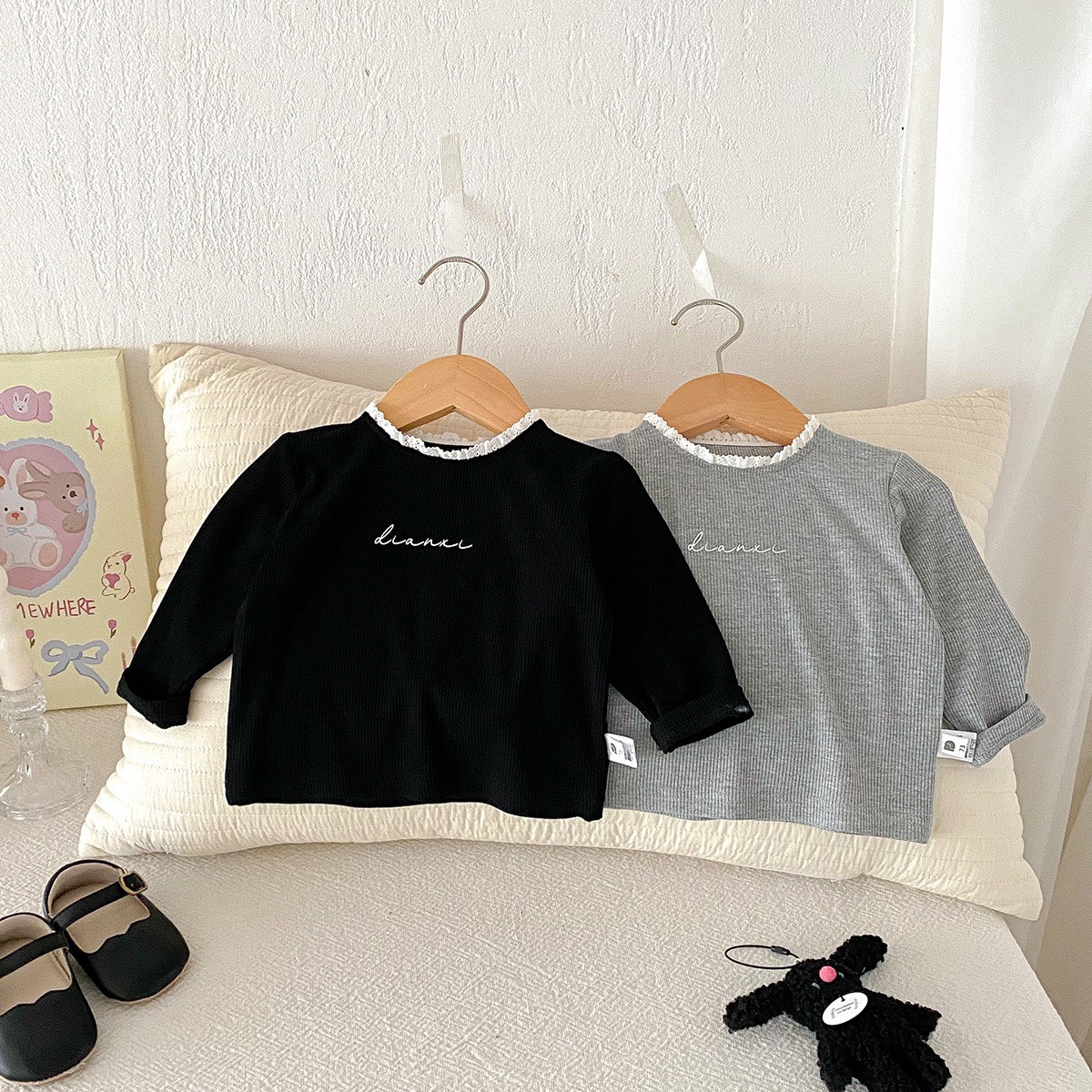 韓版花邊領上衣