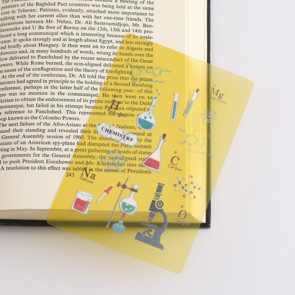 化學 透明書籤 小墊板｜日本STUDY HOLIC