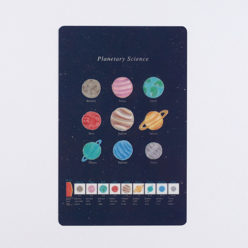 行星科學 透明書籤 小墊板｜日本STUDY HOLIC