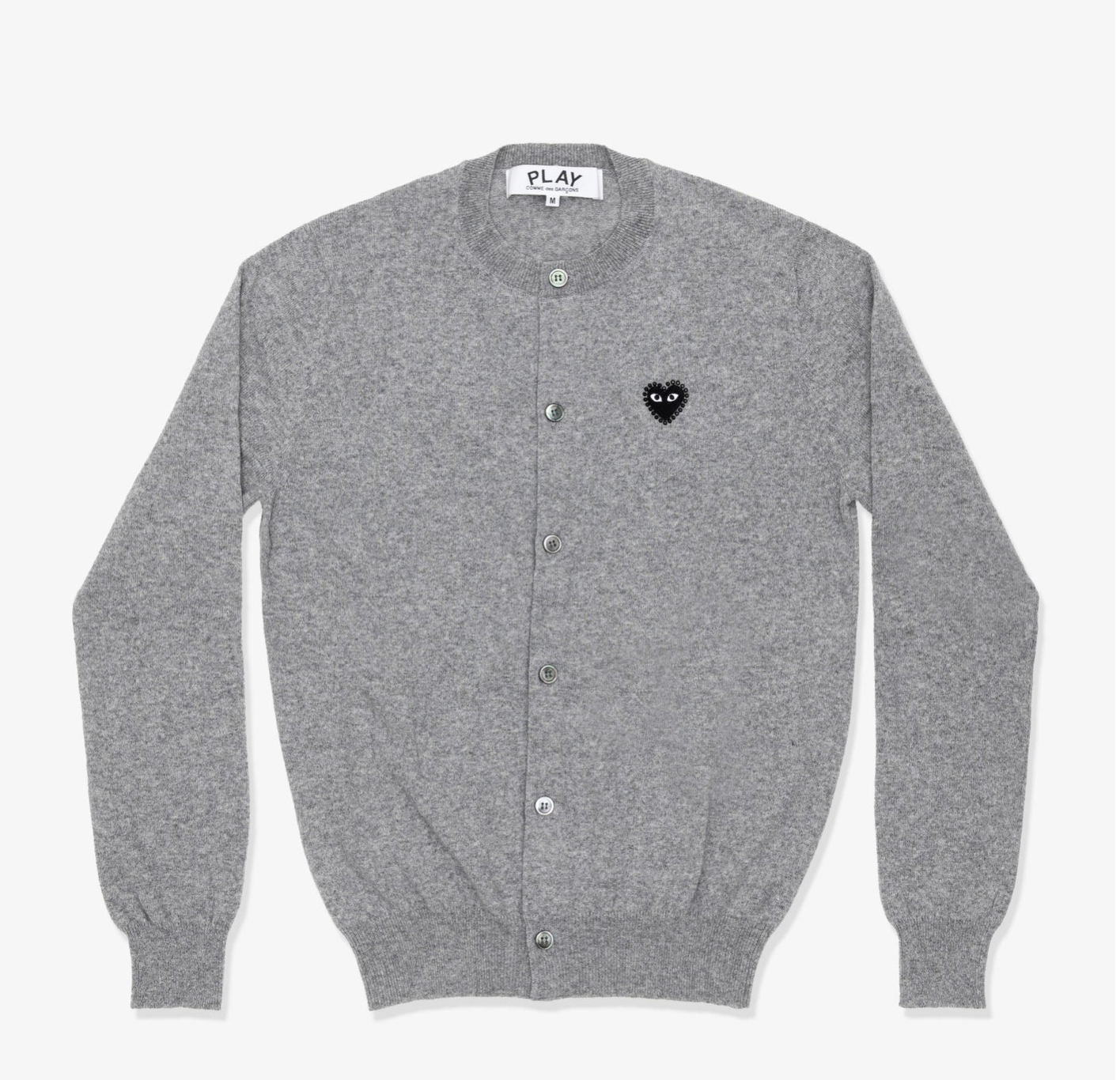 CDG PLAY 圓領黑色水鑽黑愛心袖標新款針織外套（多色）