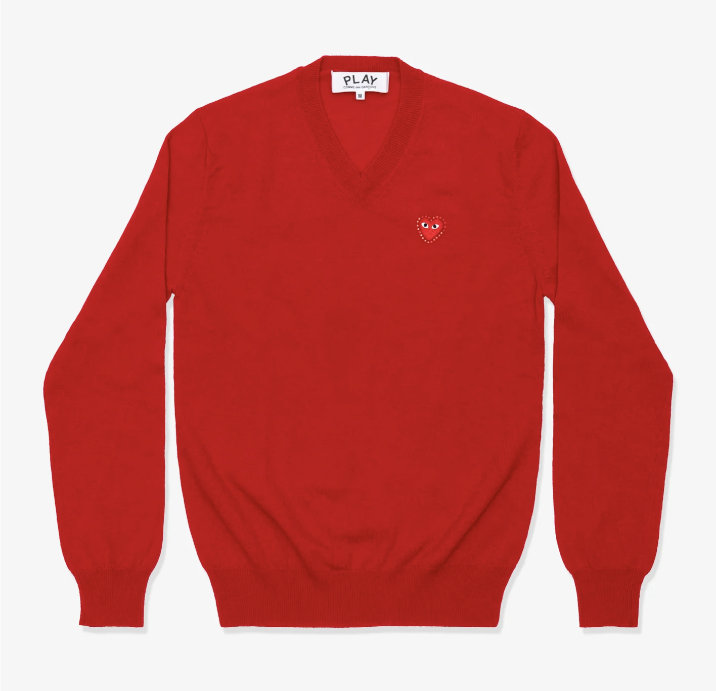 CDG PLAY V領紅色水鑽紅愛心繡標 針織毛衣（多色）