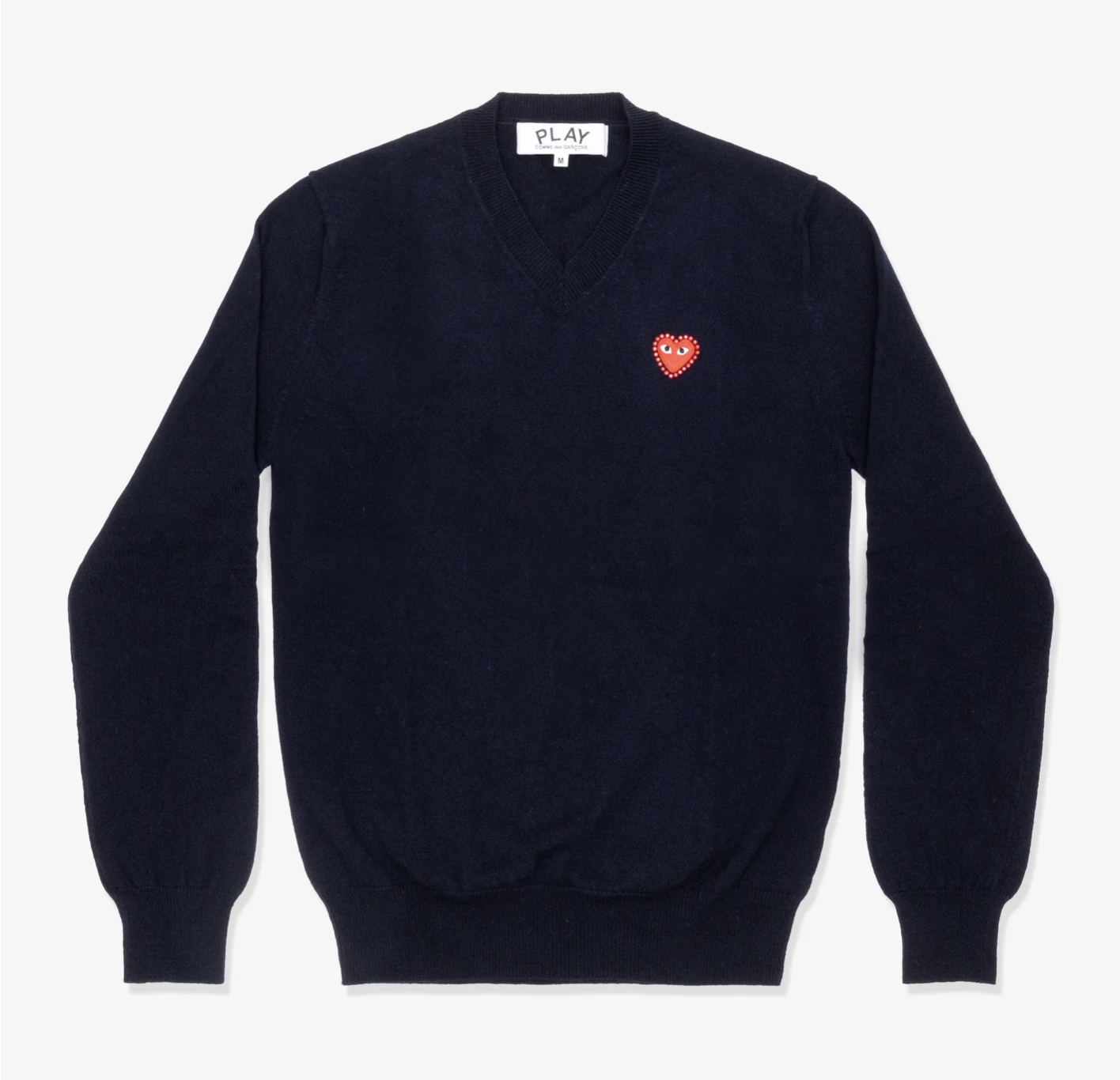 CDG PLAY V領紅色水鑽紅愛心繡標 針織毛衣（多色）