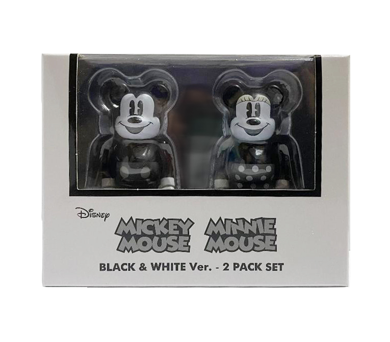 BEARBRICK MICKEY MOUSE & MINNIE MOUSE (B&W Ver.) 100% BOX SET