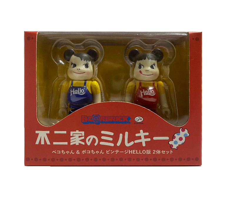 BEARBRICK 不二家 牛奶妹 PEKO POKO MILKY HELLO Ver. 100% BOX SET