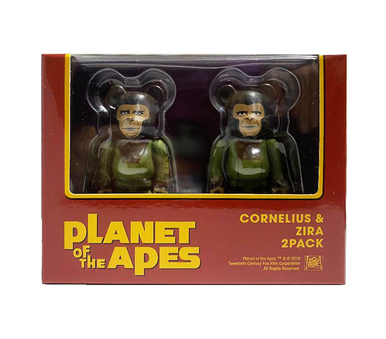 BEARBRICK PLANET OF THE APES CORNELIUS & ZIRA 100% BOX SET