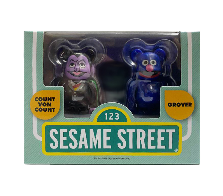 BEARBRICK SESAME STREET COUNT VON COUNT & GROVER 100% BOX SET