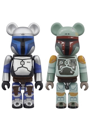 BEARBRICK STAR WARS JANGO FETT & BOBA FETT 100% BOX SET