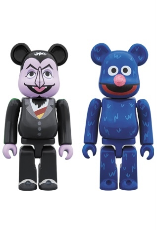 BEARBRICK SESAME STREET COUNT VON COUNT & GROVER 100% BOX SET