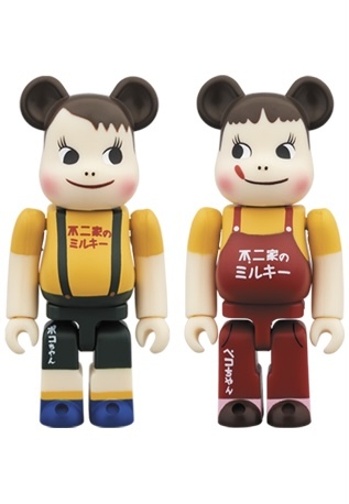 BEARBRICK 不二家 牛奶妹 PEKO POKO MILKY VINTAGE Ver. 100% BOX SET
