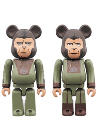 BEARBRICK PLANET OF THE APES CORNELIUS & ZIRA 100% BOX SET