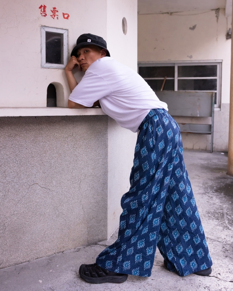 印度蓋染工藝親膚純棉 長褲 - 浪花藍