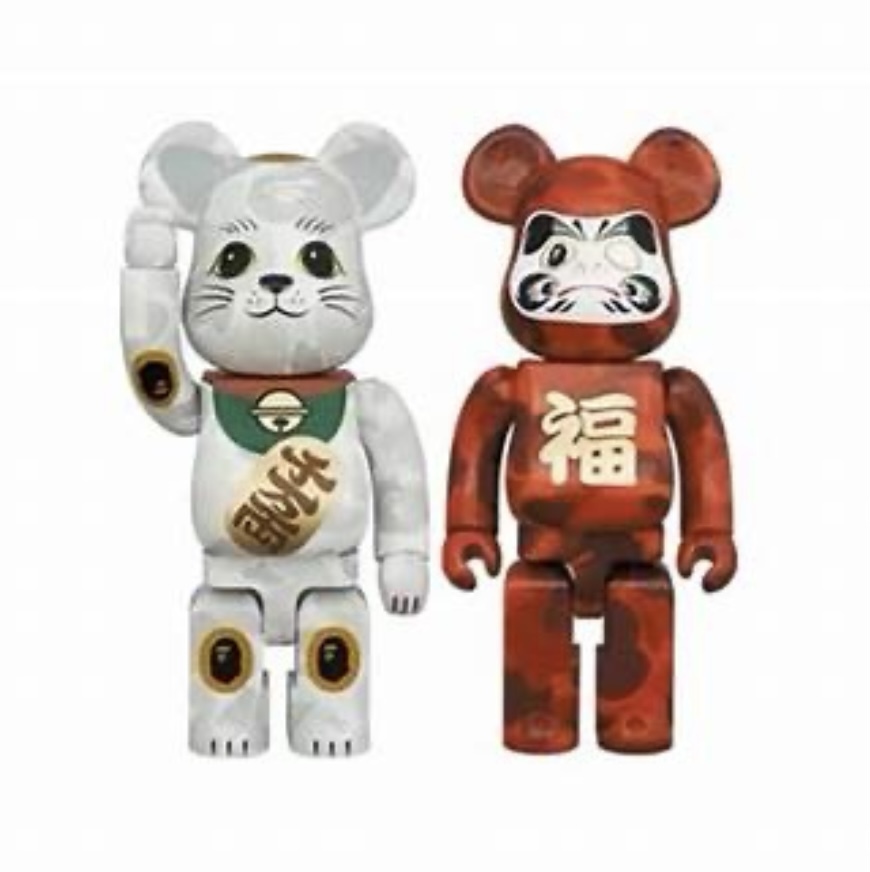 BEARBRICK BAPE 新年 開運 招財貓 & 達磨 100% BOX SET