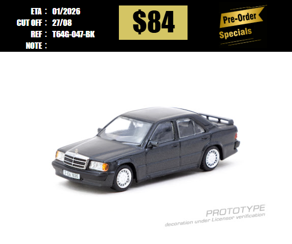 PO-$84 * TARMAC * 1:64 Mercedes-Benz 190 E 2.3-16 Blue-Black metallic [OD15/08]