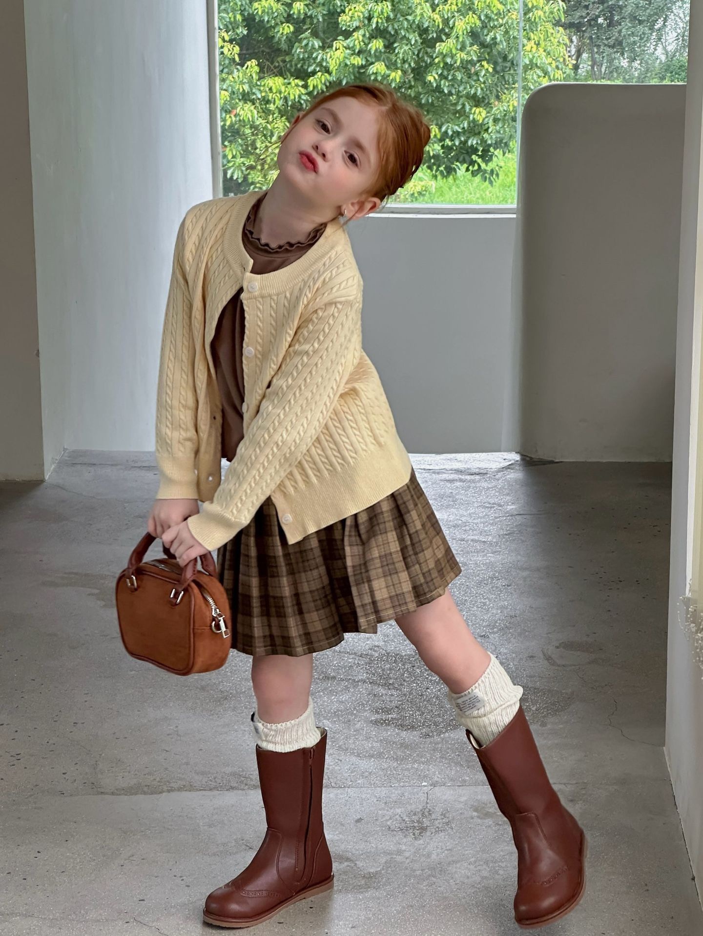 暖黃軟糯針織外套