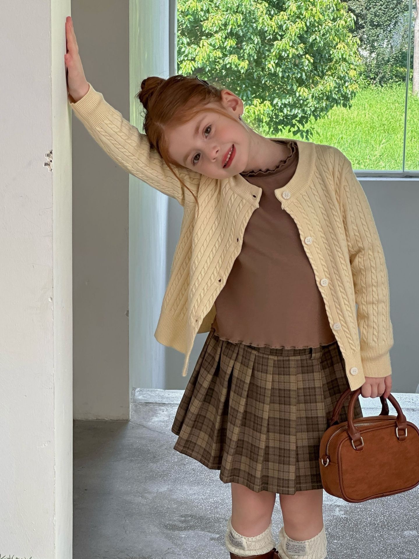 暖黃軟糯針織外套