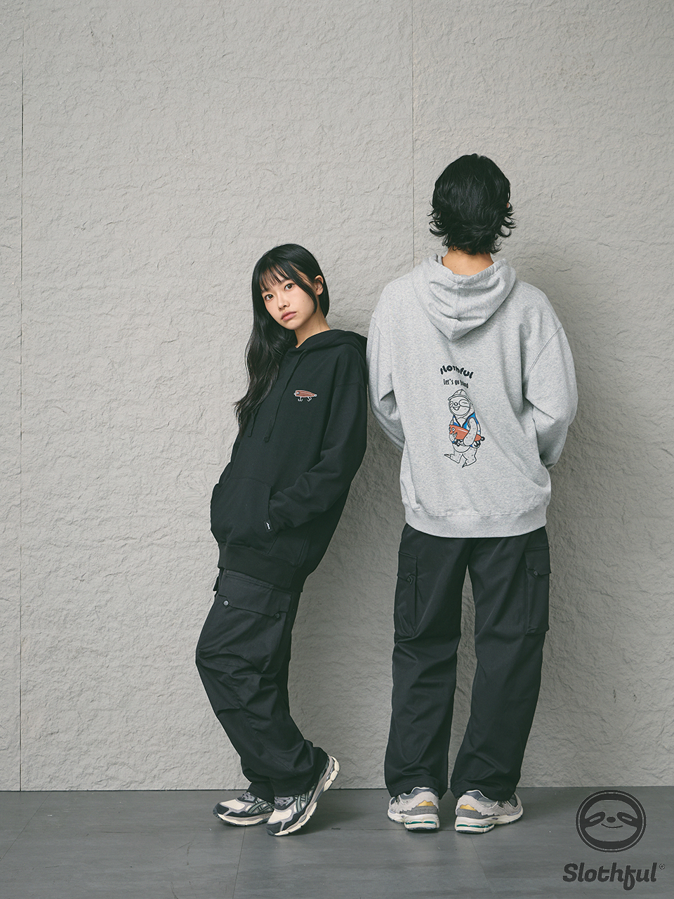 插畫風魚標樹懶連帽上衣