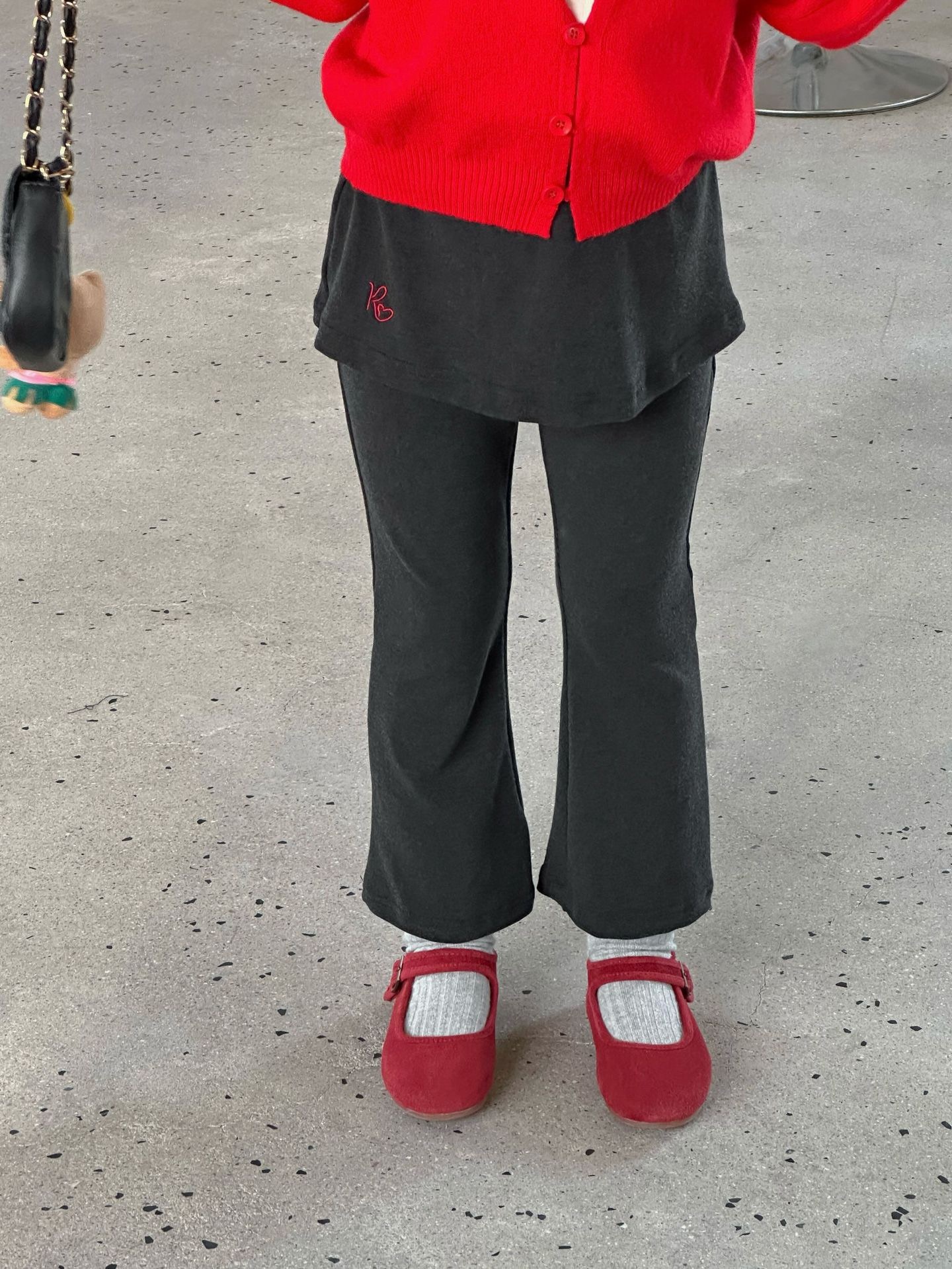 時髦復古假兩件褲