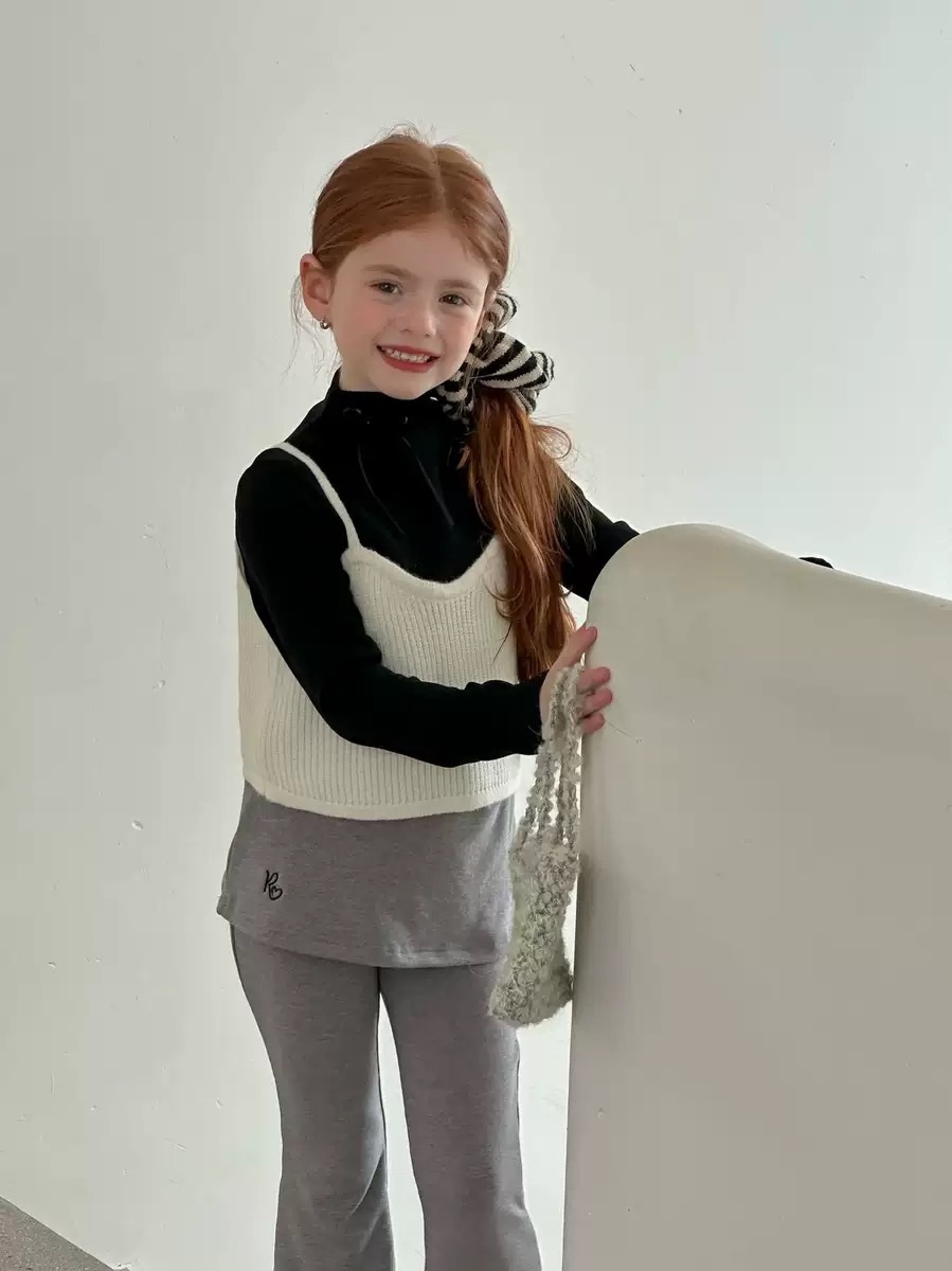 三色緞帶蝴蝶結彈力上衣