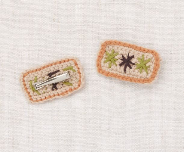 Misha & Puff  方形編織髮夾 Puff Star Clip Set - Patina