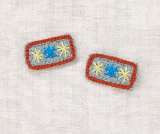 Misha & Puff  方形編織髮夾 Puff Star Clip Set - Overcast