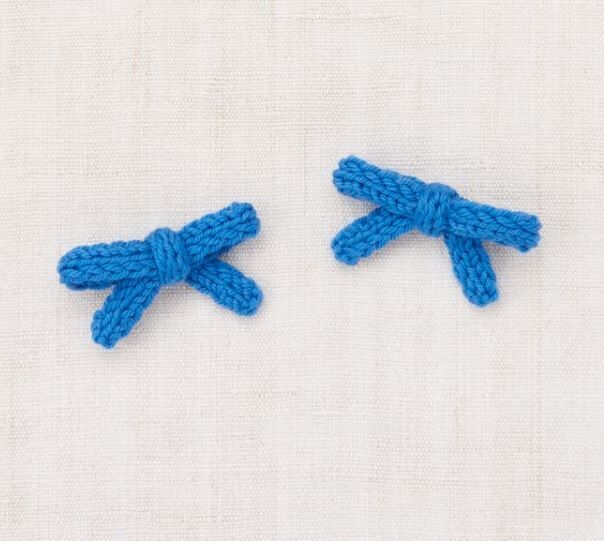 Misha & Puff  編織蝴蝶結髮夾 Goldie Bow Set - Cerulean