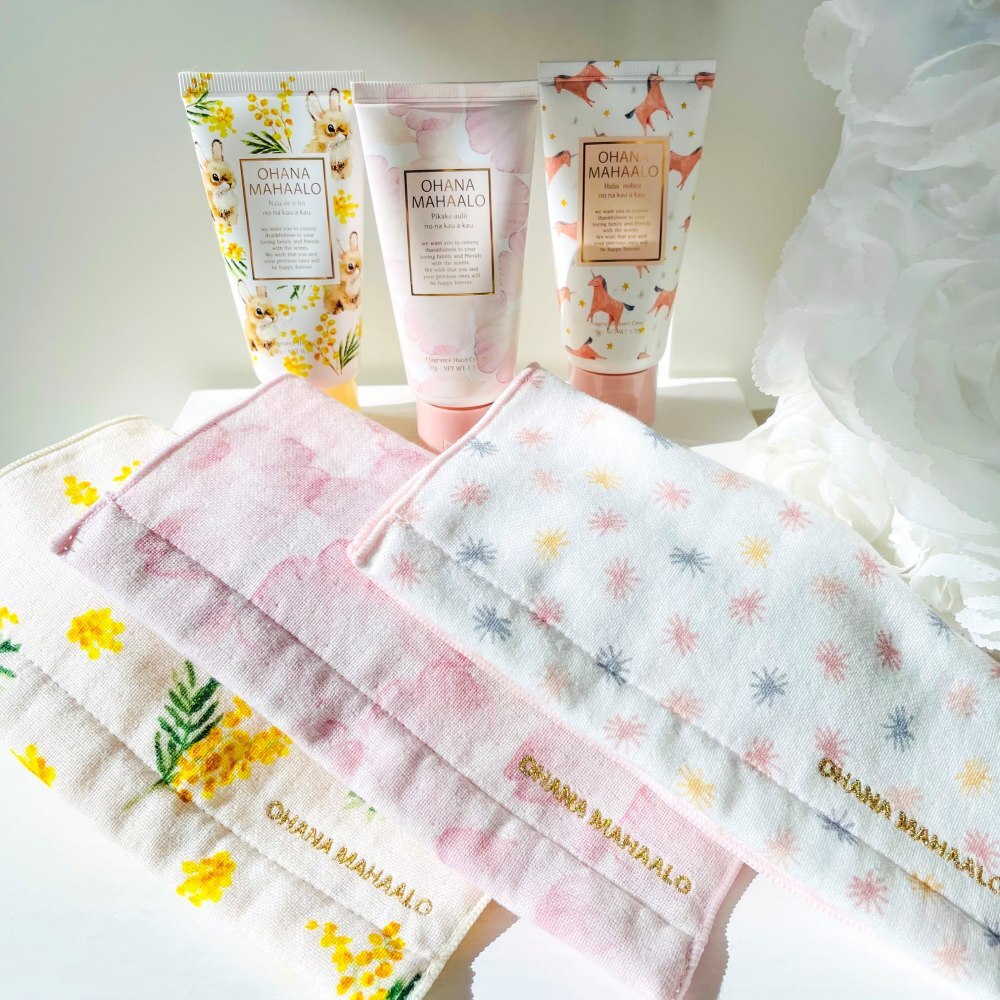 OHANA MAHAALO 療癒你手方巾禮盒(奇幻夢境/相思萌兔)