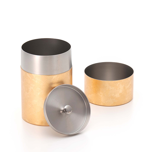 【漆磨】月袷 茶筒-大