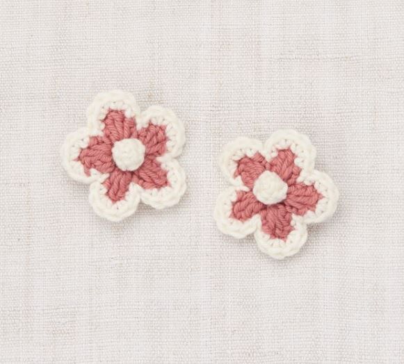 Misha & Puff  編織花花髮夾 Medium Flower Clip Set - Rosewood