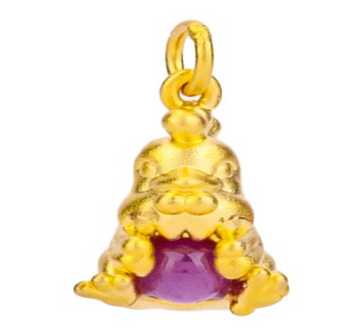 LZ127 RED  RUBY CHICKEN PENDANT WITH CHAIN