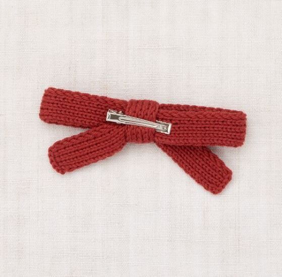 Misha & Puff  編織大蝴蝶結髮夾 Jumbo Goldie Bow - Garnet