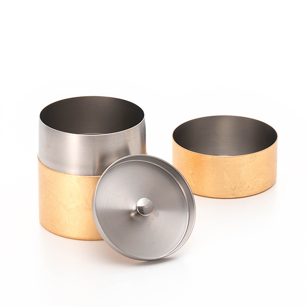 【漆磨】月袷 茶筒-中