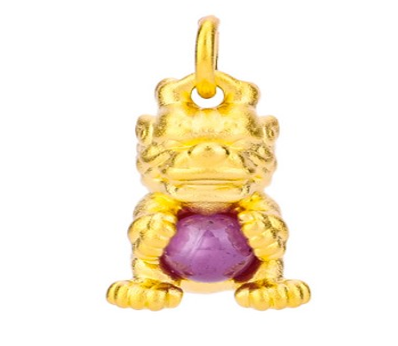 LZ122 RED  RUBY DRAGON PENDANT WITH CHAIN