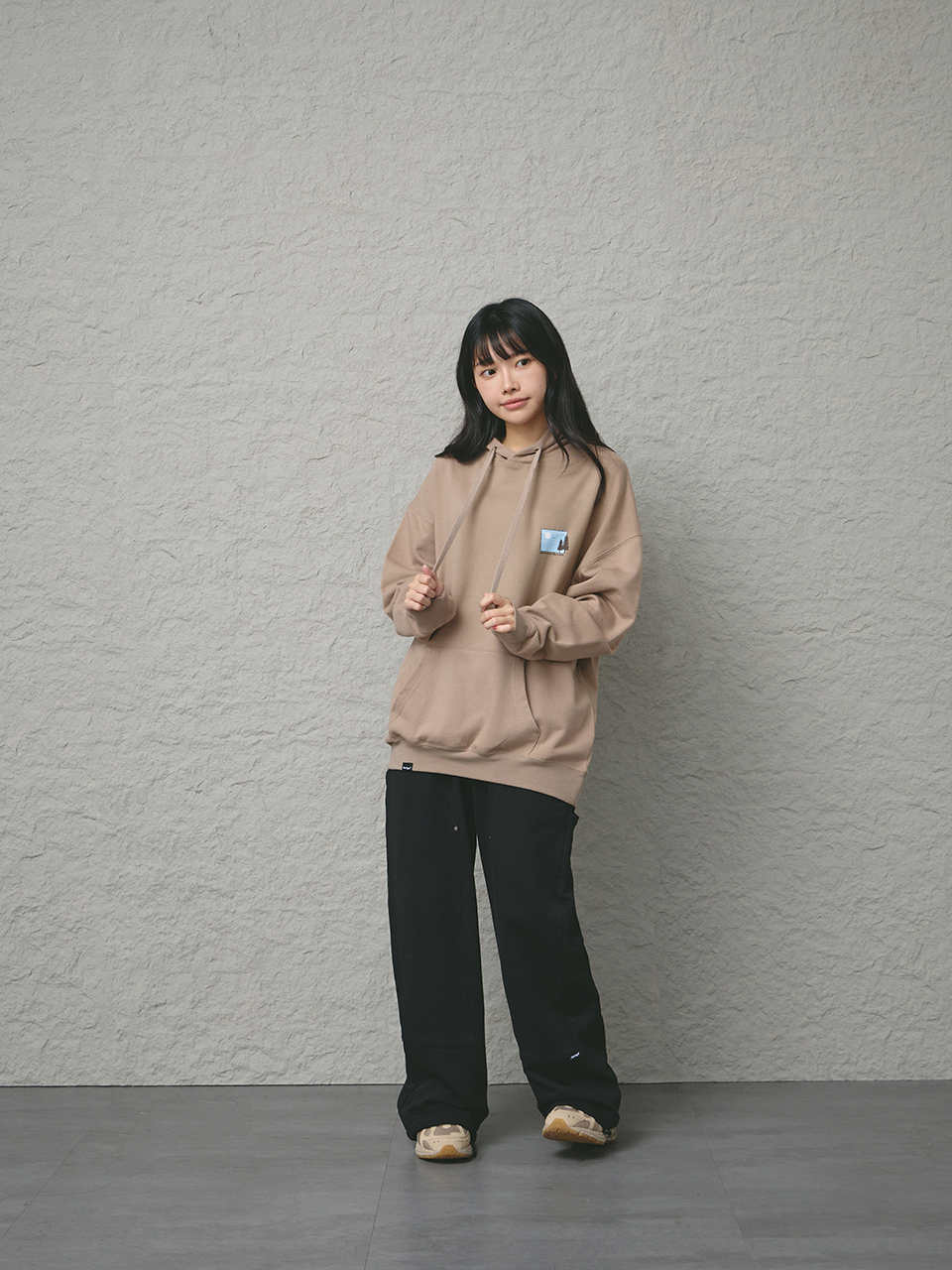 蒼藍山嶺越野印花連帽上衣