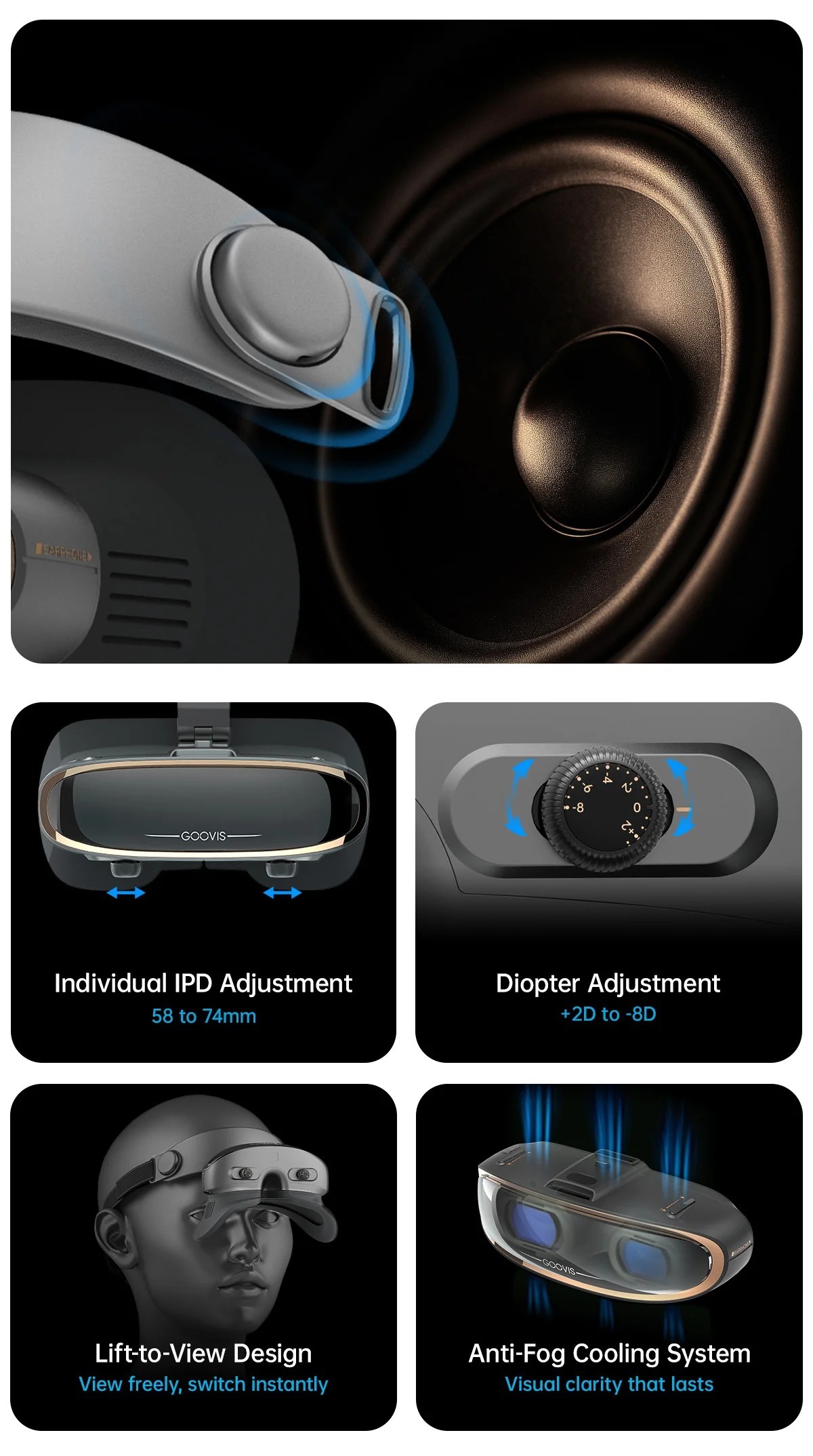 その他 GOOVIS pro 長時間の視聴も疲れ知らず！！たった200gの持ち運べる3D映画館