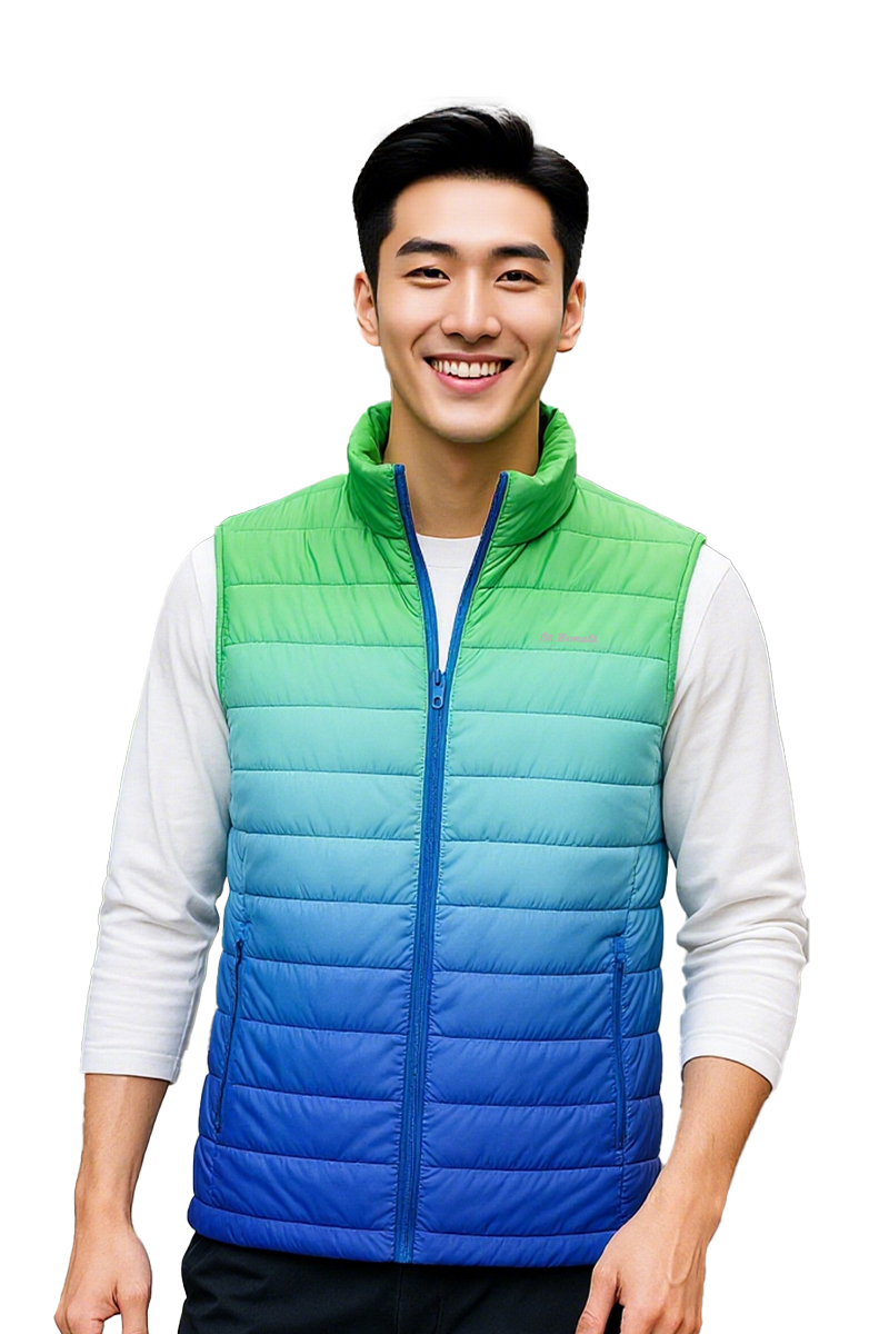 立領漸層羽絨背心│男款 7224