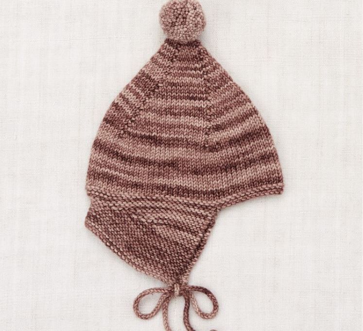 Misha & Puff 毛球精靈綁帶帽 Baby Pointy Peak Hat - Affogato